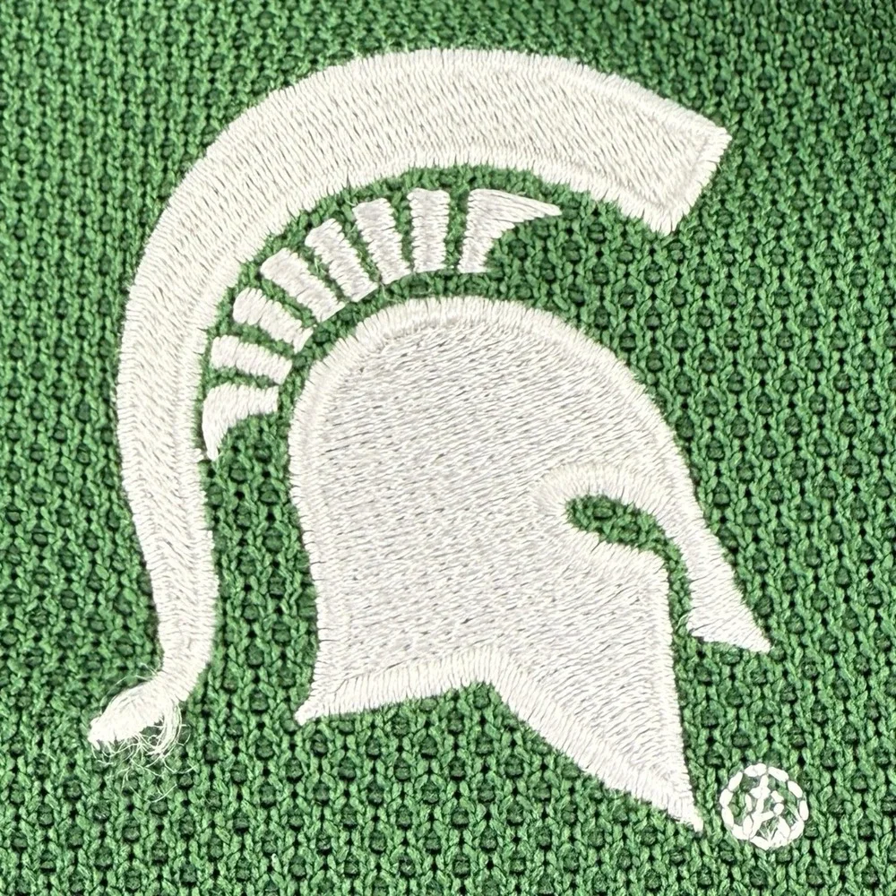 Nike Team Dri-Fit Polo 2XL Green Michigan State Spartans Vintage Y2K Short Sleev